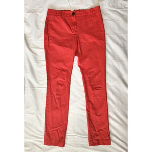 Lacoste Orangey-Red Women's Size US 4, FR 36 Chino Cotton Pants Made in France